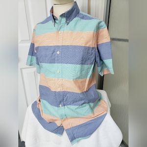 Chaps Easy Care Button Front Short Sleeve Button Down Collar Men's medium Shirt